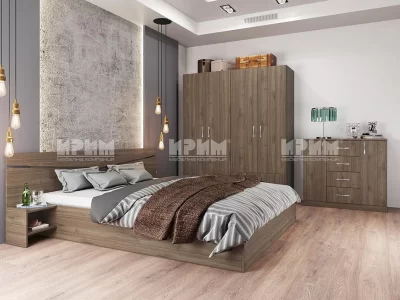 Спален комплект Сити 7062 за матрак 160/200 орех адмирал