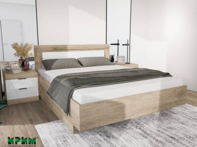 Легло Сити 7076 с нощни шкафчета и повдигащ механизъм за матрак 160/200